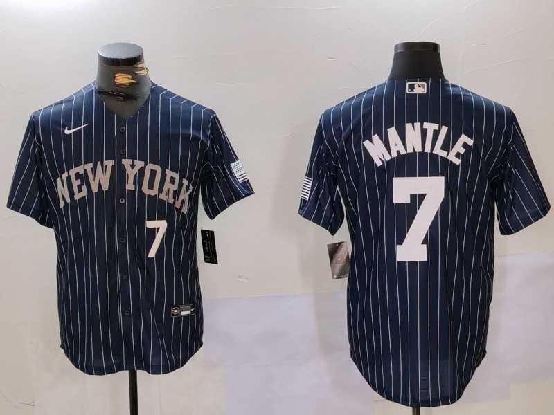 Men's New York Yankees #7 Mickey Mantle Navy Pinstripe Fashion Cool Base Jerseys,We sell and wholesale Men's New York Yankees #7 Mickey Mantle Navy Pinstripe Fashion Cool Base Jerseys on line form chian!
